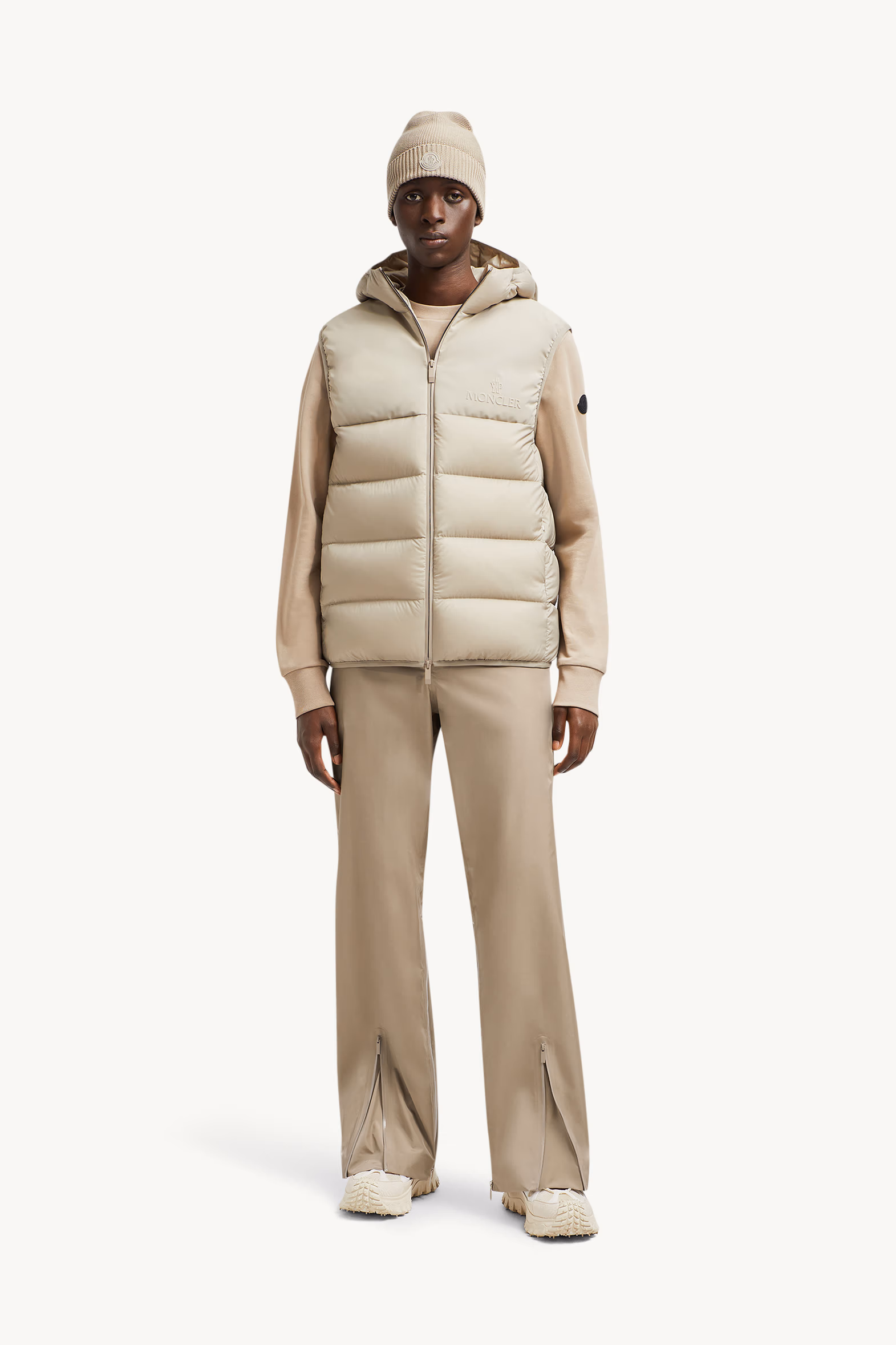 Chaleco plumífero con capucha Bresse Hombre Beige Claro Moncler 0